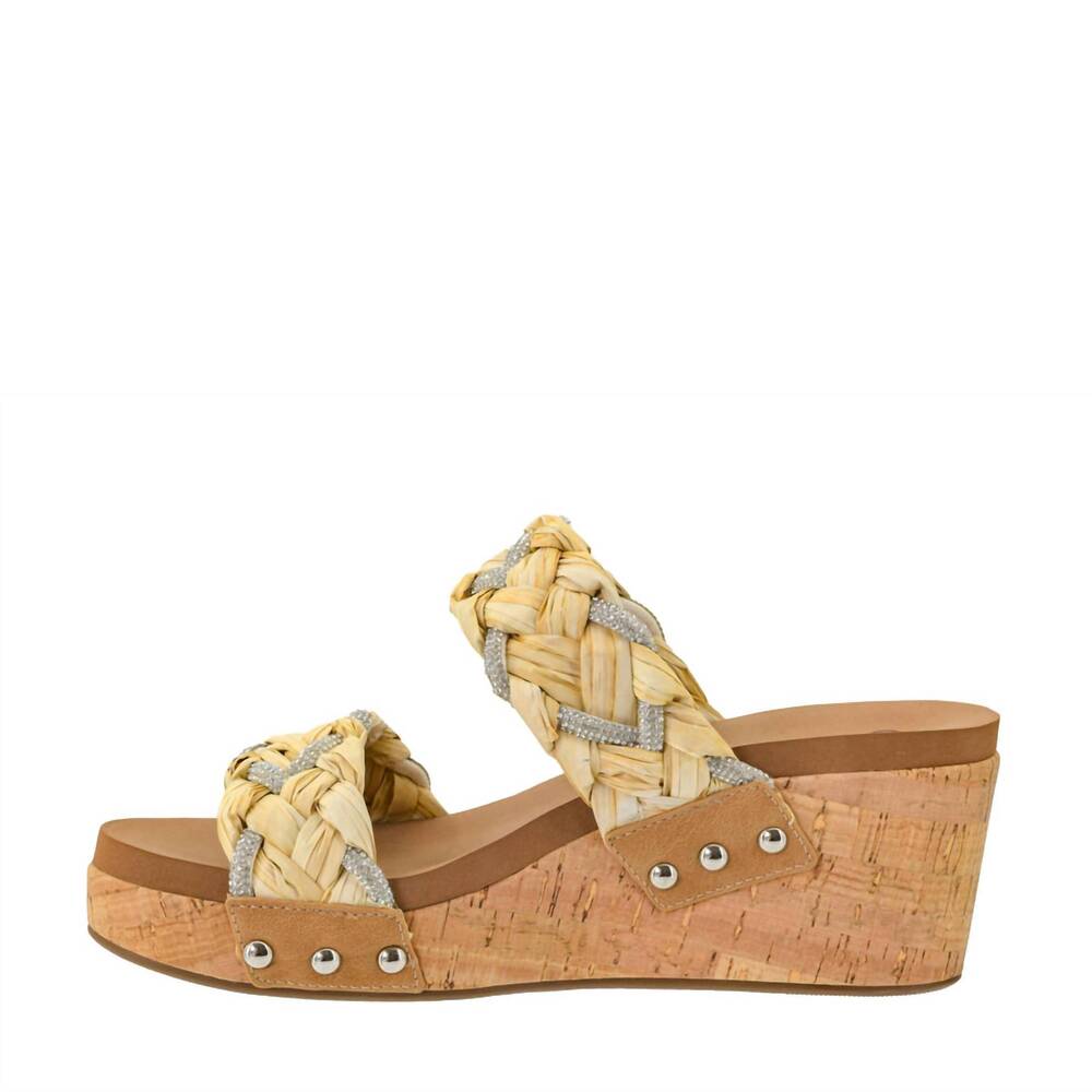 NEW CORKYS FOOTWEAR women's total knockout heel in raffia